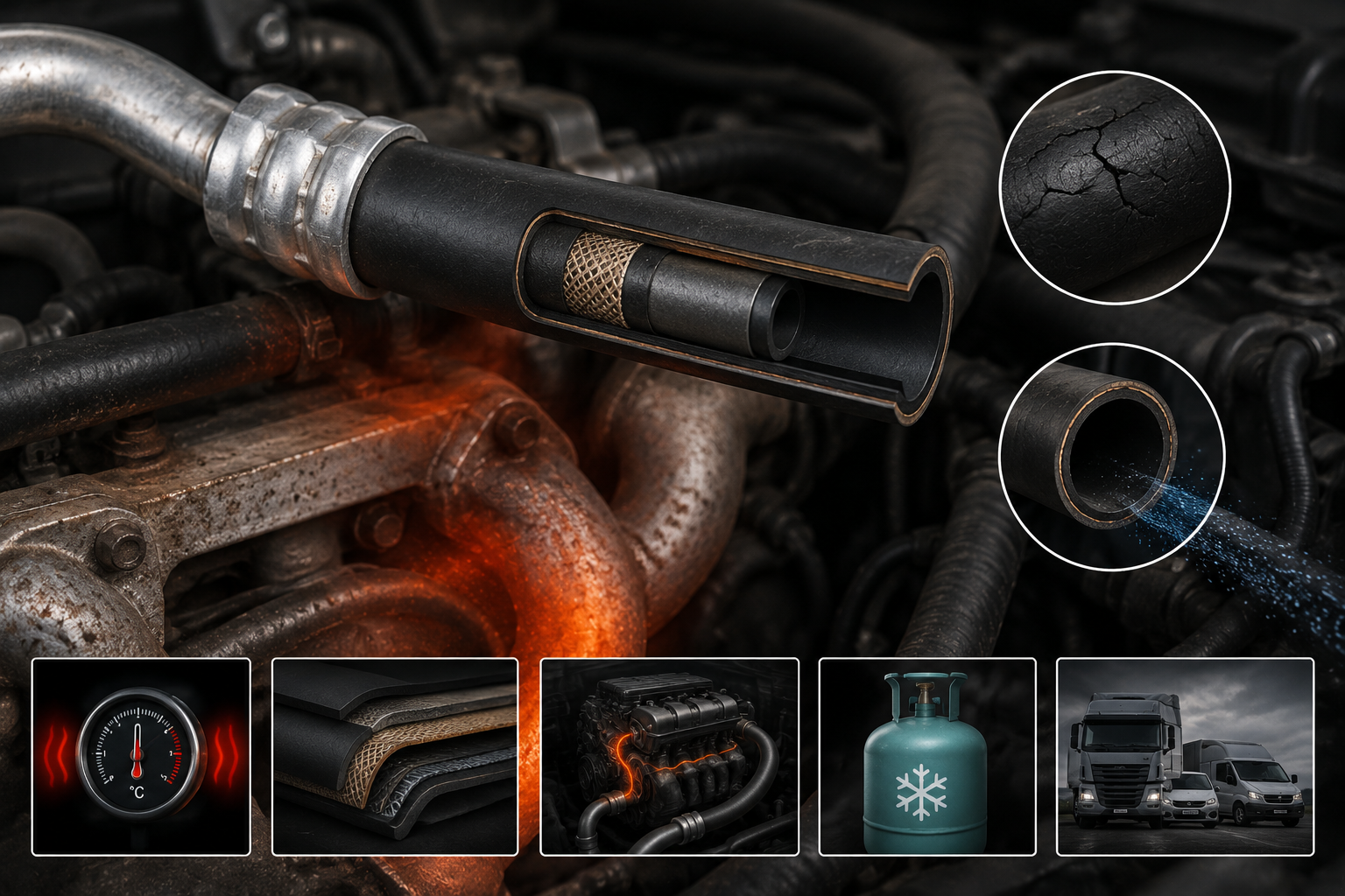 Heat aging effect on AC hose liner